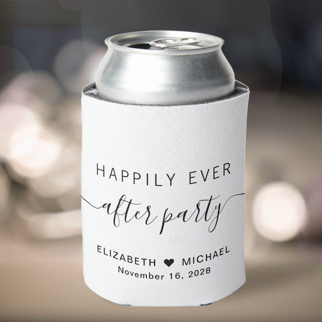 Happily Ever After Party White Wedding Reception Can Cooler (Creator Uploaded)