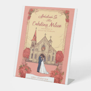 Happily Ever After" Pedestal Sign