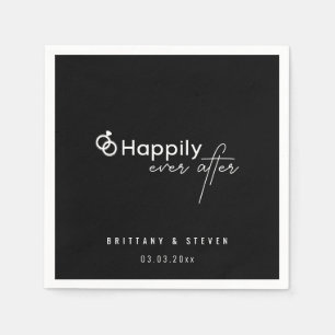 Happily ever after Personalised Modern Wedding  Napkin