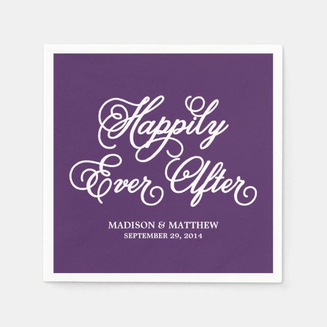 Happily Ever After | Personalised Paper Napkins (Front)