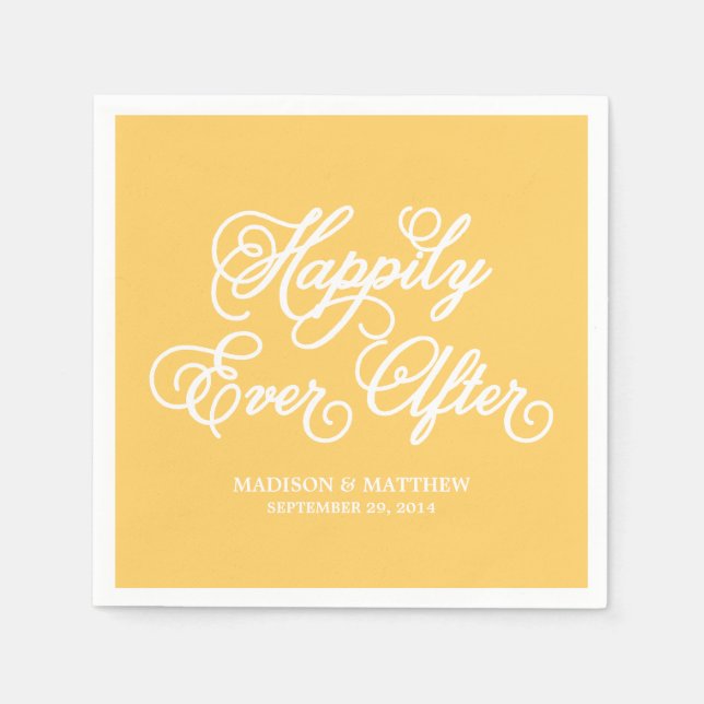 Happily Ever After | Personalised Paper Napkins (Front)