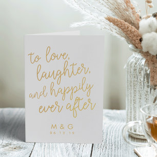 Happily Ever After   Personalised Wedding Gold Foil Card