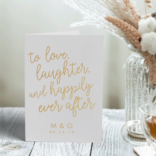 Happily Ever After | Personalised Wedding Gold Foil Card (Creator Uploaded)
