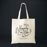 Happily Ever After Personalised Wedding Tote Bag<br><div class="desc">Simple leafy wreath wedding floor decal design that features the words happily ever after in unique script with names and wedding date for you to personalise. (MESSAGE US FOR A CUSTOM COLOR REQUEST)</div>