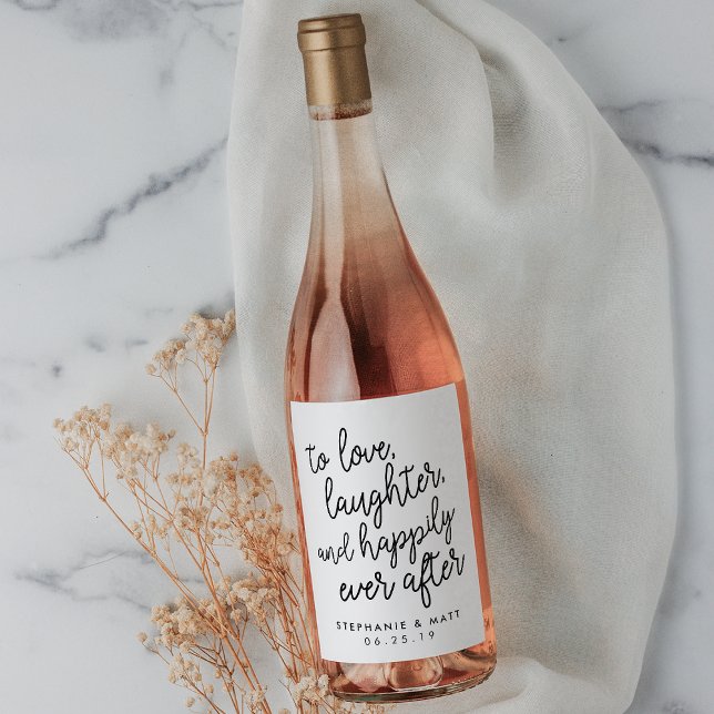 Happily Ever After | Personalised Wedding Wine Label (Creator Uploaded)