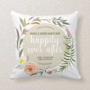 Happily Ever After - Personalized Wedding Bouquet Cushion