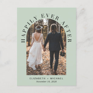 Happily Ever After Photo Arch Wedding Reception Announcement Postcard