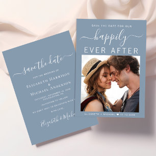 Happily Ever After Photo Dusty Blue Save The Date