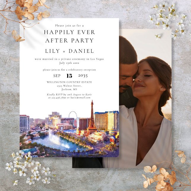 Happily Ever After Photo Las Vegas Wedding Invitation (Happily Ever After Photo Las Vegas Wedding Invitation)