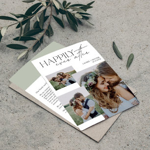 Happily Ever After Photo Modern Wedding Announcement