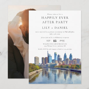 Happily Ever After Photo Philadelphia Wedding Invitation