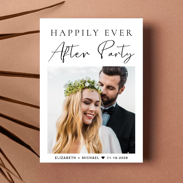 Happily Ever After Photo QR Code Wedding Reception Invitation (Your love story deserves a grand celebration!)