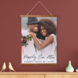 Happily Ever After Photo Wedding Hanging Tapestry