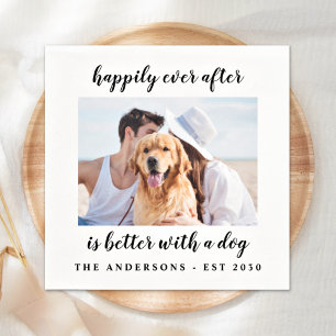 Happily Ever After Photo Wedding Napkin