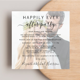 Happily Ever After Photo Wedding Reception Invitation