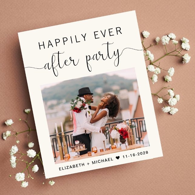 Happily Ever After Photo Wedding Reception Invite (Creator Uploaded)