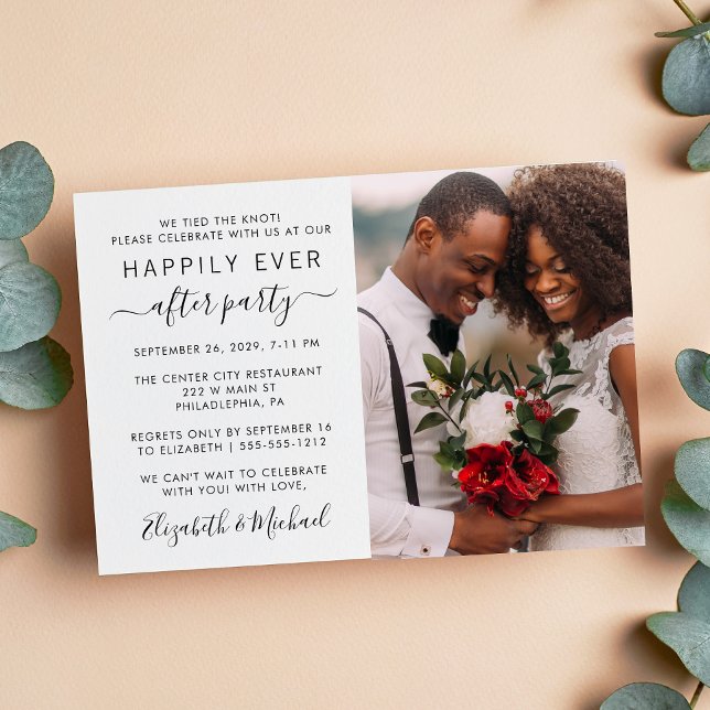 Happily Ever After Photo Wedding Reception Invite (Creator Uploaded)