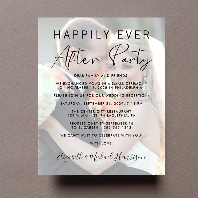Happily Ever After Photo Wedding Reception Invite (Creator Uploaded)