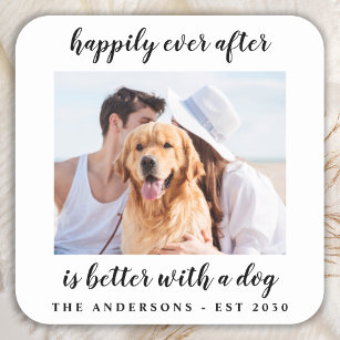 Happily Ever After Photo Wedding Square Sticker