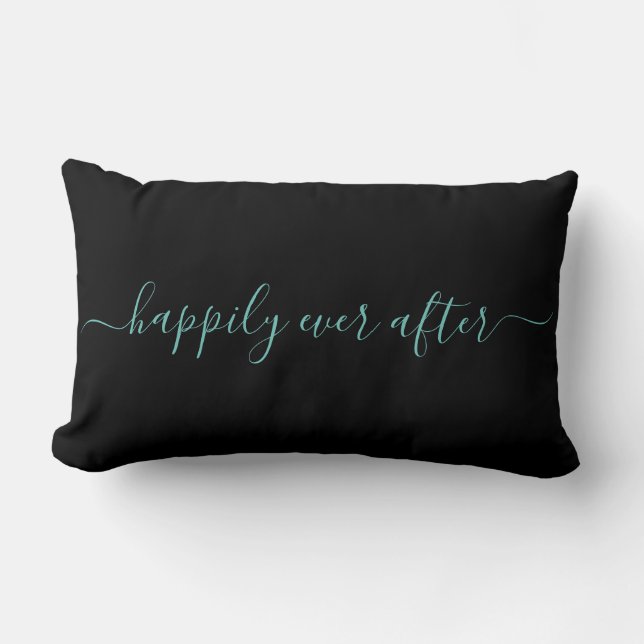 Happily Ever After Pillow - Black (Front)