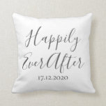 Happily Ever After Pillow Newlyweds Anniversary<br><div class="desc">Happily Ever After  pillow personalised with the year of the wedding makes a cute wedding or anniversary gift.</div>