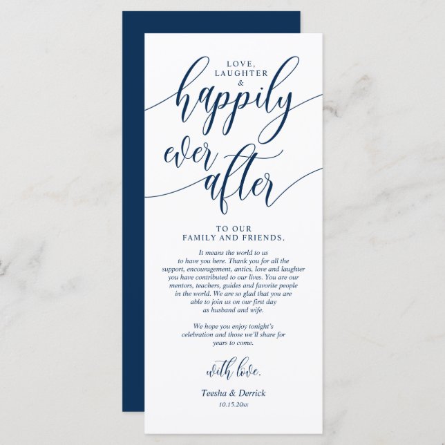 Happily ever after, Place Setting Thank You Cards (Front/Back)