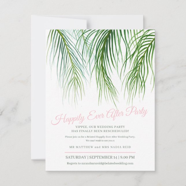 Happily Ever After post Wedding Party Save The Date (Front)