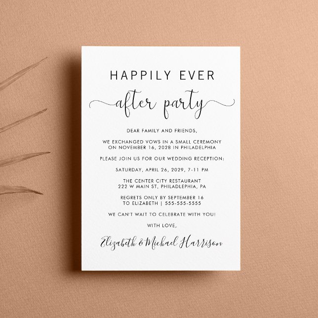 Happily Ever After QR Code Wedding Reception Invitation (From private vows to a grand party - invite family and friends to celebrate your marriage!)