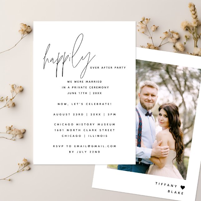 Happily Ever After Reception Party Wedding Photo Invitation (Creator Uploaded)