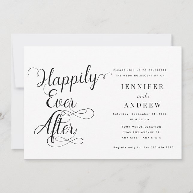 Happily Ever After | Reception Wedding Invitation (Front)