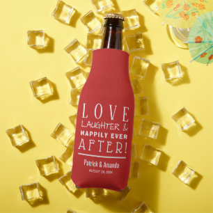 Happily Ever After RED Wedding Bottle Cooler