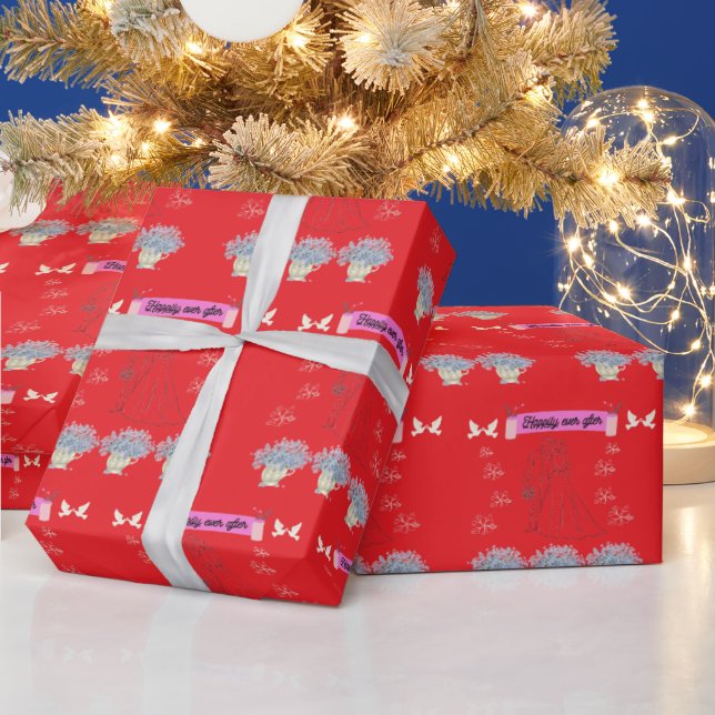 Happily ever after red wrapping paper (Holidays)