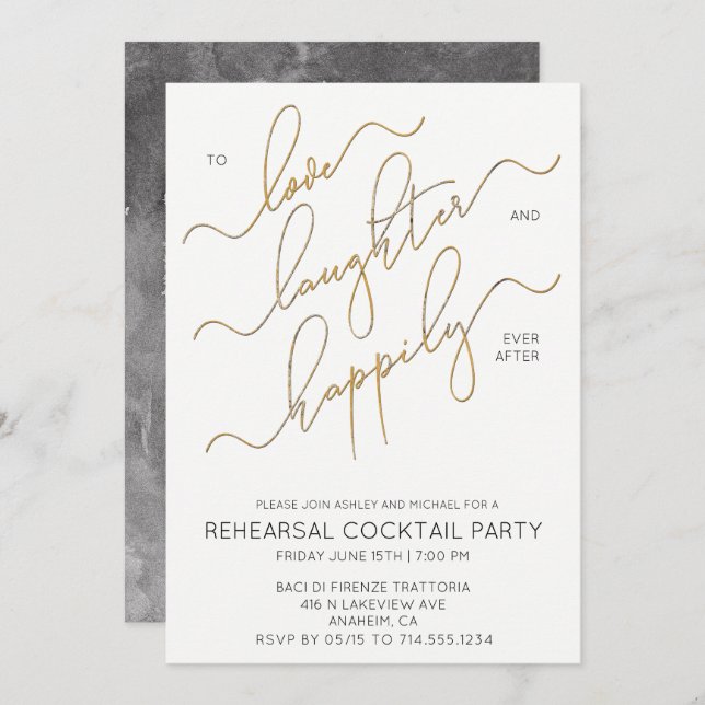 Happily Ever After Rehearsal Dinner Invitation (Front/Back)