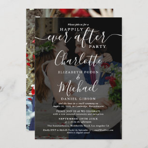 Happily Ever After Script 2 Wedding Photos Invitat Invitation