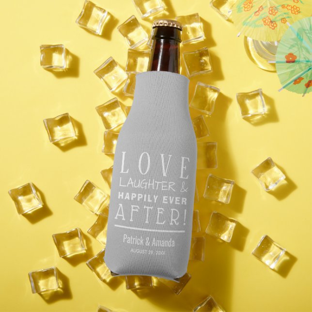 Happily Ever After SILVER Wedding Bottle Cooler (In Situ Summer)