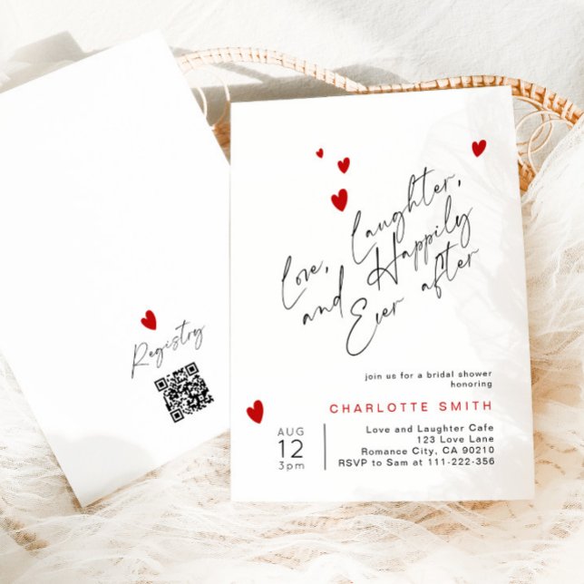 Happily ever after Simple script Bridal Shower Invitation (Creator Uploaded)