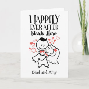 Happily Ever After Starts Here Wedding Congrats Ca Card