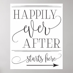 Happily Ever After Starts Here Wedding Sign