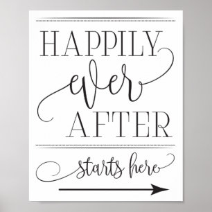 Happily Ever After Starts Here Wedding Sign