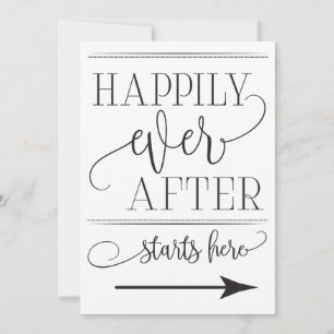 Happily Ever After Starts Here Wedding Sign