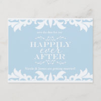 HAPPILY EVER AFTER Storybook Save Date Postcard