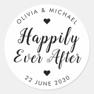 Happily Ever After Thank You Sweet Wedding Favour Classic Round Sticker