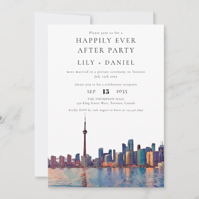 Happily Ever After Toronto Wedding Invitation (Front)
