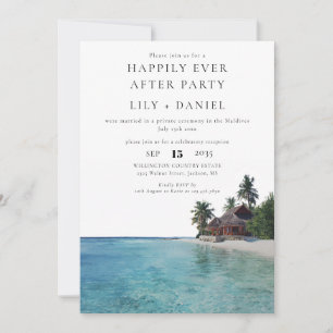 Happily Ever After Tropical Beach Wedding Invitation