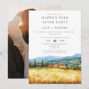 Happily Ever After Tuscany Photo Wedding Invitation