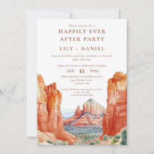 Happily Ever After Watercolor Desert Wedding Invitation