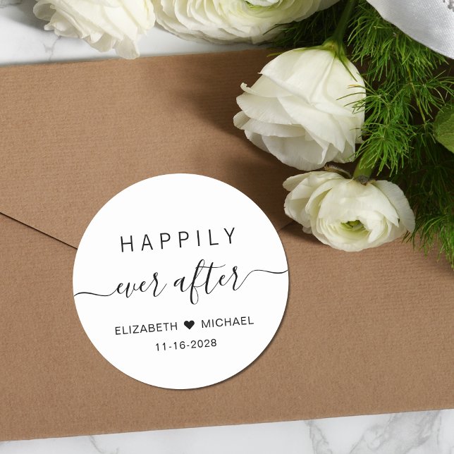 Happily Ever After Wedding Classic Round Sticker (Creator Uploaded)