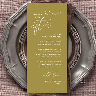 Happily Ever After Wedding Dinner Thank You Card