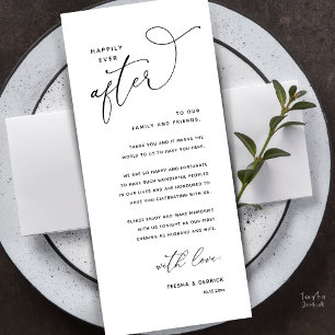 Happily Ever After Wedding Dinner Thank You Card