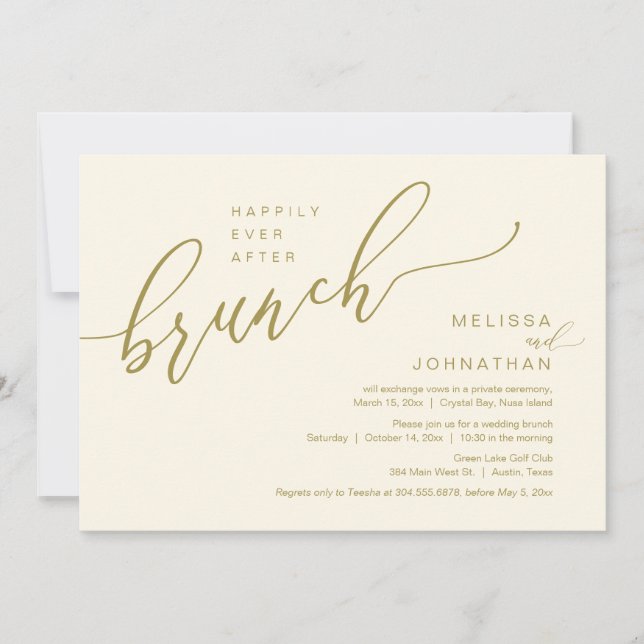 Happily Ever After Wedding Elopement Brunch Invitation (Front)